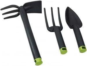Garden Hand Tool Set 3 Piece – Gardening Kit – Cultivator, Hand Trowel, Hoe and Hand Tiller, Outdoor Gardening Tools Lightweight and Durable