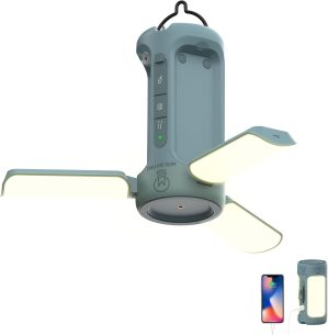Foldable Camping Light Rechargeable Lantern, 10000mAh Power Bank, Portable Flashlight, IP54 Waterproof, 1/4″ Screw Adapter, 750LM, 5 Modes, LED Tent Light for Camping, Hiking, Fishing