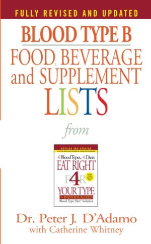 Blood Type B Food, Beverage and Supplement Lists (Eat Right 4 Your Type)