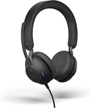 Jabra Evolve2 40 MS Wired Headphones, USB-A, Stereo, Black – Telework Headset for Calls and Music, Enhanced All-Day Comfort, Passive Noise Cancelling Headphones, MS-Optimized with USB-A Connection