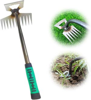 Gardening Hand Weeder Tools, 2024 New Weed Puller Tool Weeding Artifact Uprooting Weeding Tool, Manual Multifunctional Weeders Gardening Tools for Yard and Garden (11 Tines)