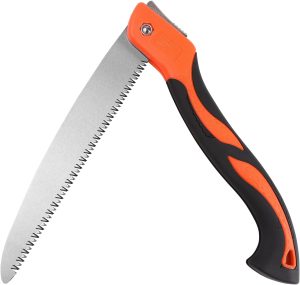 10 Inch Folding Pruning Saw, Heavey Duty Folding Hand Saw with SK5 Triple-cut Razor Teeth Used for Trees Wood Cutting Camping Gardening Work, Hiking, Landscaping, Tree Trimming