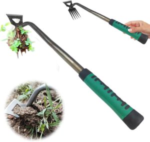 Weed Puller Tool, Gardening Weed Pulling Tool, 2024 Upgraded Weeding Artifact Uprooting Weeding Tools, Durable Garden Hand Weed Tool, Manual Multifunctional Weeders Tool for Yard and Garden (5 Tines)