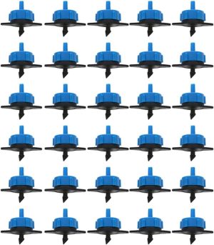 SEWACC Drip Emitters 100 Pcs Drip Irrigation Emitters Irrigation Drippers Pressure Compensating Drippers 2 GPH Automatic Irrigation Equipment for Gardening Lawn Care Drip Irrigation Timer