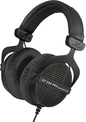beyerdynamic Dt 990 Pro Over-Ear Studio Monitor Headphones – Open-Back Stereo Construction, Wired (80 Ohm, Black (Limited Edition))