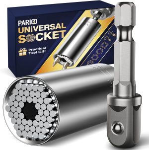 Universal Socket Tools Gifts for Men: Fathers Day Birthday Gift for Dad Husband Him Women 1/4″-3/4″(7-19mm) Super Socket Set Impact Power Drill Adapter Unique Cool Gadgets