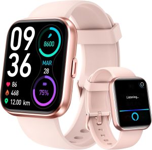 aeac Smart Watch for Women, 1.8″ Touch Screen Fitness Watch with Heart Rate/SpO2/Sleep Monitor, Pedometer, IP68 Waterproof Smartwatch for iPhone Android