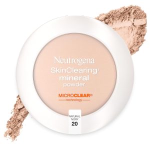 Neutrogena SkinClearing Mineral Acne-Concealing Pressed Powder Compact, Shine-Free & Oil-Absorbing Makeup with Salicylic Acid to Cover, Treat & Prevent Breakouts, Natural Ivory 20,.38 oz (Pack of 2)