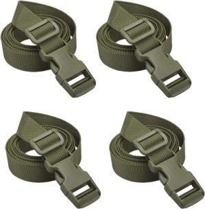 1 Inch Molle Backpack Accessory Strap Luggage Straps Cover Strap Sleeping Bag Strap with Buckle (Green, 60)