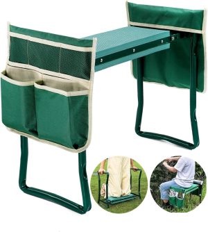 Garden Kneeler and Seat, Garden Stool, Gardening Bench with 2 Tool Pouches EVA Foam Pad for Kneeling and Sitting to Prevent Knee & Back Pain, Gardening Gift for Women, Grandparents, Seniors, Mom & Dad