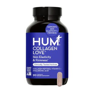 HUM Collagen Love Skin Supplement – Collagen Peptides w/Hyaluronic Acid & Vitamin C, Supports Firm Skin & Helps Minimize Signs of Aging – Skin Supplements for Women and Men (90 Capsules)
