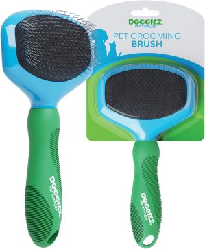 Slicker Wire Pin Dog Brush with Comfort Grip Handle – Cat and Dog Grooming Brush – For Dogs with Short and Long Haired Dogs – Best Pet Grooming Hair Brush for Dogs, Cats, Puppy