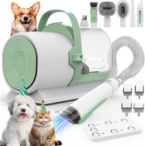 Dog Grooming Vacuum, Pet Grooming Vacuum for Dogs, 2.5L Capacity 11Kpa Dog Vacuum for Shedding Grooming, 7 Pet Grooming Tools, Professional Pet Grooming Kit for Dogs Cats, Home Cleaning, PG50 Plus