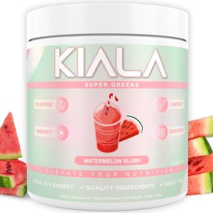 Kiala Nutrition Super Greens – Organic Greens Powder to Reduce Bloat, Support Gut Health, Boost Immunity, Healthy Digestion for Women – Antioxidant Support – Spirulina – Chlorella – Watermelon Slush