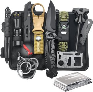 VEITORLD Gifts for Men Dad Husband Him, Survival Gear and Equipment 12 in 1, Survival Kits, Cool Unique Fishing Hunting Anniversary Birthday Gifts for Man Teen Boy Boyfriend Women, Camping Accessories
