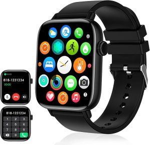 1.90” with Smart Watch(Answer/Make Calls),Smart Fitness Tracker Watches for Android/iOS Phones,Bluetooth Call and Text Message/Sleep Monitor/Heart Rate/Android Smartwatch for Women Men