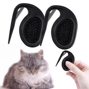 2 Pcs Knotting Comb for Cats Dogs, Pet Dog Shedding Brush, Pet Grooming Supplies for Removing Tangled and Grooming Loose Knotted Hair Black
