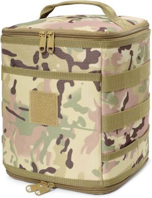 Tactical Camping Storage Bag 7L Utility Tote Bag with Handles Camping Cookware Organizer Folding Trunk Organizer (Multicam)