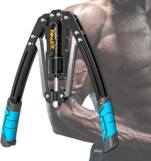 Arm Exercise Equipment Chest Workout – Hydraulic Power Twister 10 Gears Adjustable 22-440lbs,Chest Exerciser for Men,Arm Workout Equipment,Thick Steel Wear-Resistant, Non-Slip Handle PU Rubber