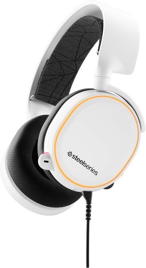 SteelSeries Arctis 5 – RGB Illuminated Gaming Headset with DTS Headphone: X v2.0 Surround – for PC and PS5/PS4 – White