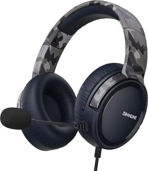 BINNUNE Gaming Headset with Mic for PC PS5 PS4 Xbox one Switch, Wired Gaming Headphones with Microphone for Playstation 4|5 Xbox 1-Camo