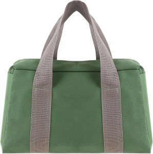 12 Inch Canvas Tool Bags Heavy Duty Wide Mouth Tool Bag Large Capacity Handbag Tool Storage Bag Power Tool Organizer Pouch for Electricians Canvas Tool Pouch Tote Bag for Storage Wrenches Pliers Tools