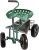 Garden Stool Cart Rolling Work Seat Outdoor Storage Basket Scooter for Adjustable 360 Degree Swivel Seat Green