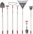 7-Piece Shovels Rakes Hoe Set Garden Tools Gifts for Women Long Wood Handle Pointy Shovels for Digging Short Handle Shovel Meteal Rakes Cultivator Set