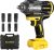 Cordless Impact Wrench for Dewalt 20V Max Battery (No Battery) 1/2″ Brushless High Torque Impact Gun with Max 627Ft-lbs (850N.m) Power, 6 Sockets, Belt Clip, Tool Bag
