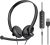 USB Headset with Microphone for PC Laptop – Wired Computer Headphones with Noise Cancelling Microphone for Home Office Online Class Skype Zoom Meetings,in Line Mute Controls