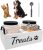 Dog Treat Container Food Storage – with 2 Plastic Treat Jars Pet Cat Food Containers Airtight Organizer Dog Treat Holder Farmhouse Decor Gift for Pet (White)
