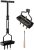 Manual Lawn Aerator Tool with Storage Tray for Soil Core Yard Tools Lawn Care with 3 Tines & Clean Tool Lawn Plug Aerator for Compacted Soil Garden Yard Lawn Care, 37.6″