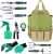 INNO STAGE Gardening Tools Set and Organizer Tote Bag with 10 Piece Garden Hand Tools, Vegetable Garden Set with Garden Digging Claw Gardening Gloves-Green