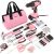 COMOWARE 171Pcs Home Tool Kit with Drill, Pink Drill Set for Women, Lady’s Home Repairing Tool Kit with 20V Power Drill, with a Large-Capacity Tool Storage Bag