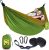 SZHLUX Camping Hammock Double Portable Hammocks Camping Accessories and Camping Gear,Great for Hiking,Outdoor,Beach,Camping, Khaki & Army Green, Large