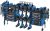 CCCEI Blue Large Tools Organizer Wall Mount Charging Station, 39 Inch Long Power Tool Battery Storage Rack with 6FT Power Strip. 8 Drill Holder, Garage Utility Shelves. Pegboard Hanging Extension.