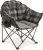 Guide Gear Club Camping Chair, Oversized, Portable, Folding with Padded Seats, 500-lb. Capacity Gray Plaid