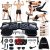 HOTWAVE Portable Workout Equipment with 20 Gym Accessories.Push Up Board &Plank,Resistance Band with Ab Roller Wheel,Exercise at Home For Men and Women