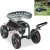 kinbor Rolling Garden Scooter Garden Cart Seat with Wheels and Tool Tray, 360 Swivel Seat, Green