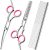 Dog Grooming Scissors with Safety Round Tips Stainless Steel Professional Dog Grooming Kit – Thinning, Curved Scissors and Comb for Dog Cat Pet