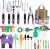 Tudoccy Garden Tools Set 83 Piece, Succulent Tools Set Included, Heavy Duty Aluminum Gardening Tools for Gardening, Non-Slip Ergonomic Handle Tools, Storage Tote Bag, Gifts Tools for Women