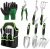 Garden Tool Set, Heavy Duty Gardening Tool Bag Lightweight Aluminium Alloy Tools with Non-Slip Ergonomic Handle, Durable Storage Tote Bag, Gardening Hand Tools (Green, Pieces, 8)