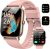 Smart Watch (Answer/Make Calls), 1.85″ Smart Watches for Men Women 110+ Sport Modes Fitness Tracker with Sleep Heart Rate Monitor, Pedometer, IP68 Waterproof Fitness Watch for iOS Android, New Pink