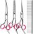 5 in1 Dog Grooming Scissors Kit, Professional Dog Scissors for Grooming with Safety Round Tips, Titanium Coated Grooming Scissors Kit for Dogs Cat Pet At Home