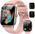 Smart Watch (Answer/Make Calls), 1.85″ Smart Watches for Men Women 110+ Sport Modes Fitness Tracker with Sleep Heart Rate Monitor, Pedometer, IP68 Waterproof Fitness Watch for iOS Android Gold Pink