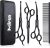 Dog Grooming Kit, 5-in-1 Titanium-plated Stainless Steel Dog Grooming Scissors, Dog Scissors for Grooming with Safety Round Tip, Grooming Scissors for Dogs & Cats, Sharp & Durable Cat Grooming Kit