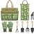 Colwelt Garden Tools Set, 8 Piece, Heavy Duty Gardening Tools with Wooden Handle, Including Garden Tote, Kneeling Pad, Gloves, Pruner, Trowel, Tulip Trowel, Cultivator – Gardening Gifts for Women Men