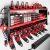 Power Tool Organizer with Charging Station, Built in 8 Outlet Power Strip, Large 8 Drill Holder Wall Mount, Heavy Duty Metal Power Tool Storage Rack Tool Shelf for Garage Organization Red