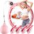 Weighted Workout Hoop for Weight Loss, Smart Silent Exercise Ring Plus Size 48 inchs, Fitness Circle with Ball and Counter, Abs Exercise Equipment for Home (Pink)