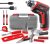 Hi-Spec 35pc Red tool kit with 3.6V USB Electric Screwdriver and drill set. Complete basic tool set